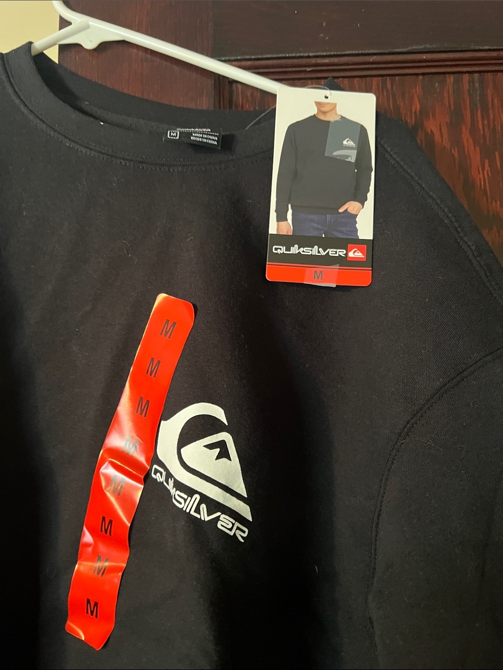 Quiksilver Black Crewneck Sweatshirt with White Logo